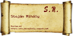 Stoján Mihály névjegykártya