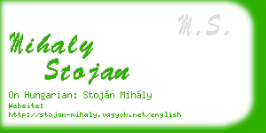 mihaly stojan business card
