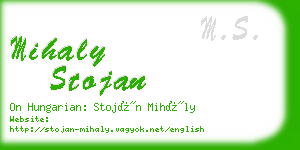 mihaly stojan business card